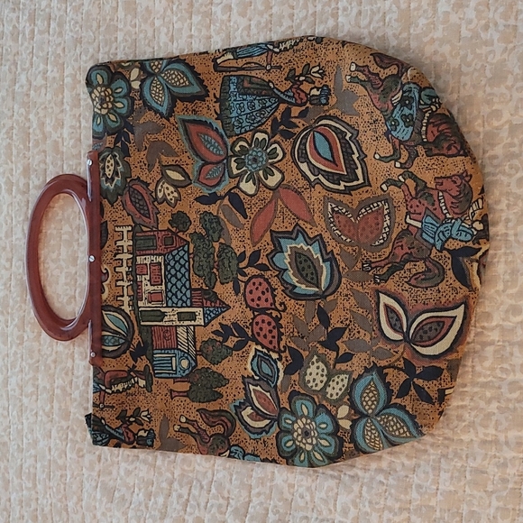 Vintage Handbags - Vintage Boho Purse with Tortoise Handles